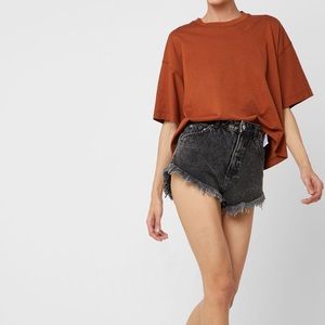 Topshop Kiri Shorts Black Denim Size 8